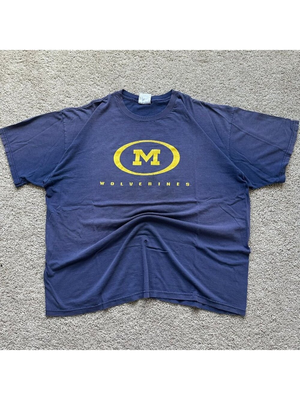 Vintage 90s Nike Michigan Wolverines T-Shirt Navy XL Distressed Collegiate UMich